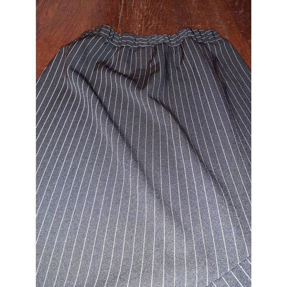 Small Umgee Black White Pin Stripe Ilregular Hem Elastic Waist Skirt Ruffle Hem - Picture 3 of 4